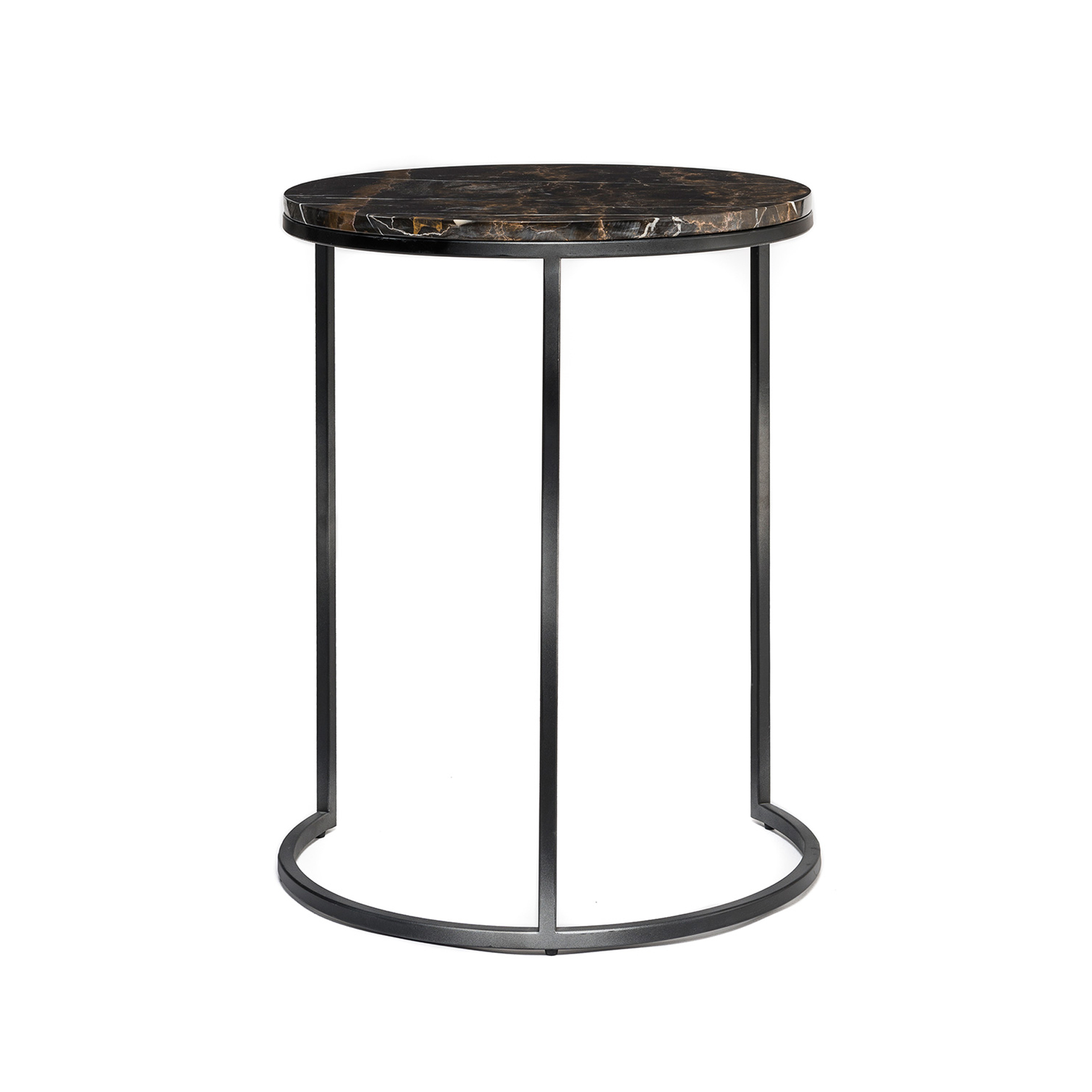 BLACK MARBLE SIDE TABLE L