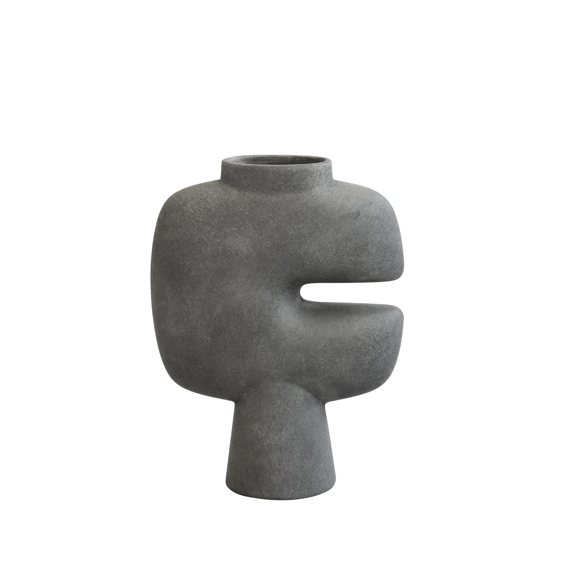 TRIBAL DARK GREY VASE