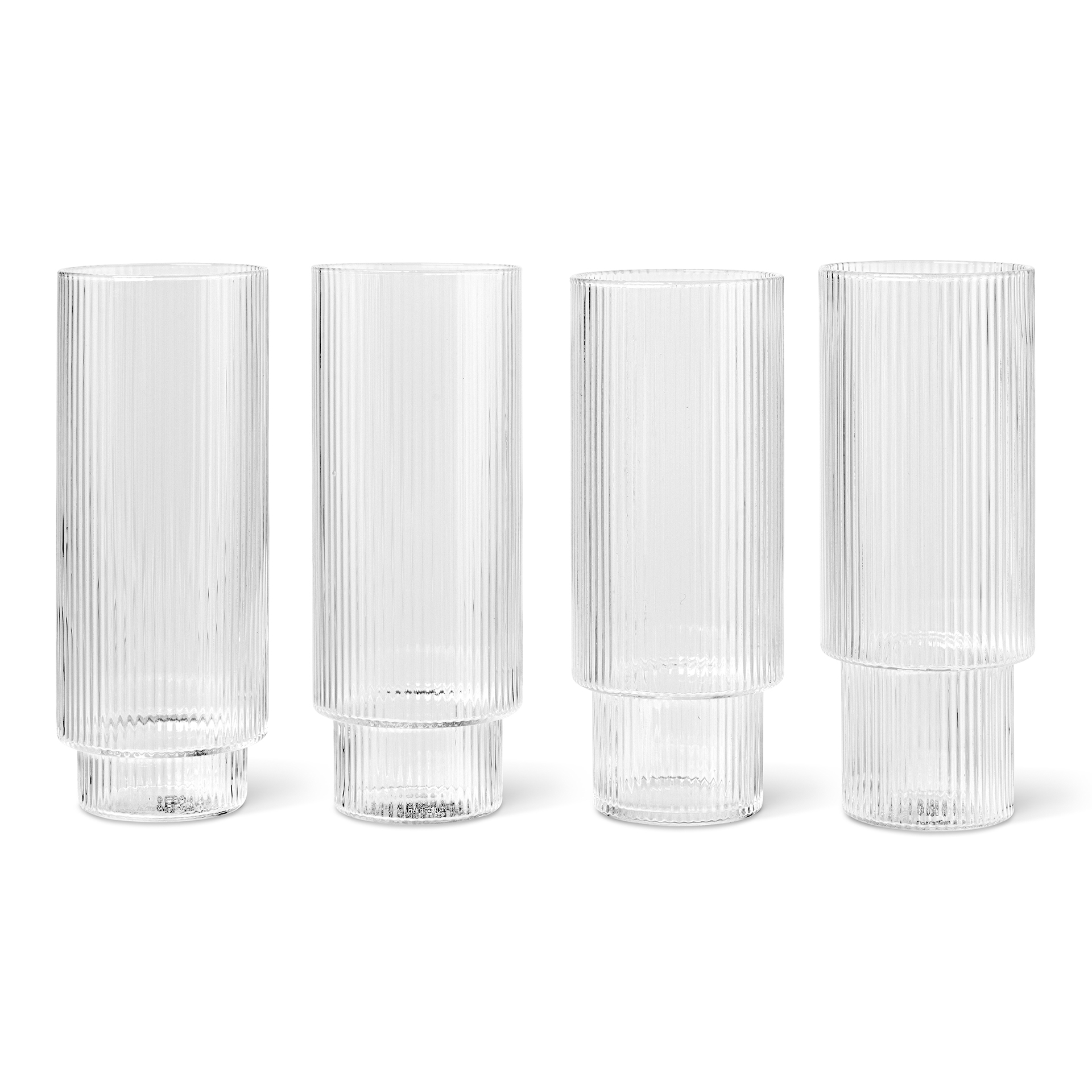 SET DE 4 VASOS RIPPLE CLEAR LARGE