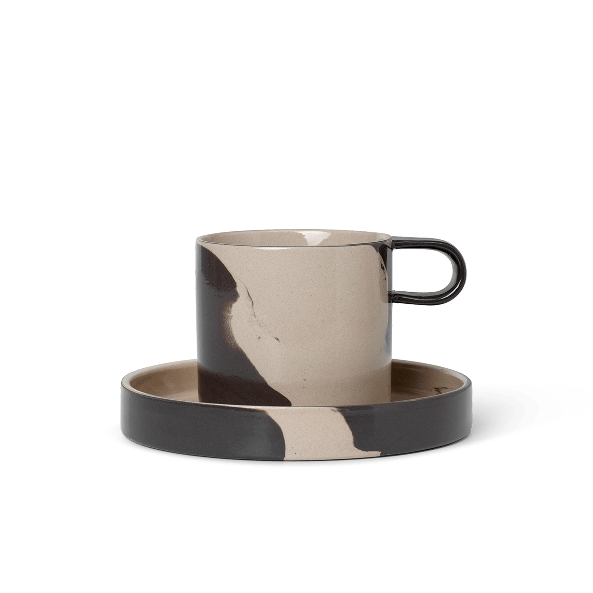 TAZA DE CAF Y PLATO INLAY