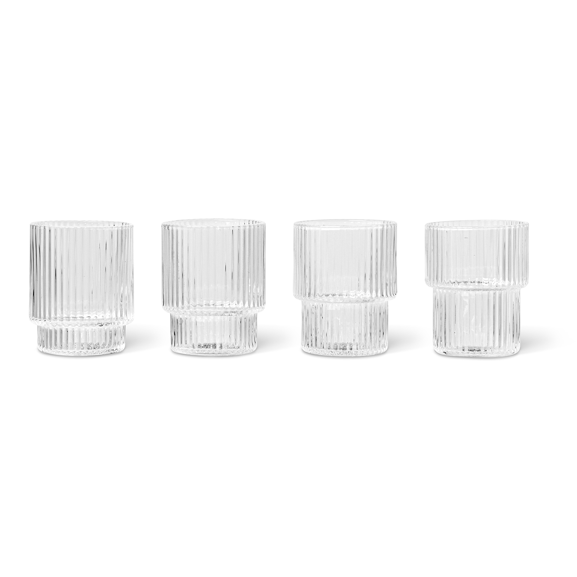 SET DE 4 COPOS RIPPLE CLEAR SMALL