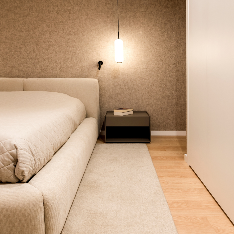 Quarto em tons de bege TGV Interiores